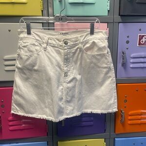 Frame Denim White Cotton Skirt, 29
